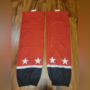 Pro Stock Ice Hockey Socks Adult 30” 32” Red with Black and White New